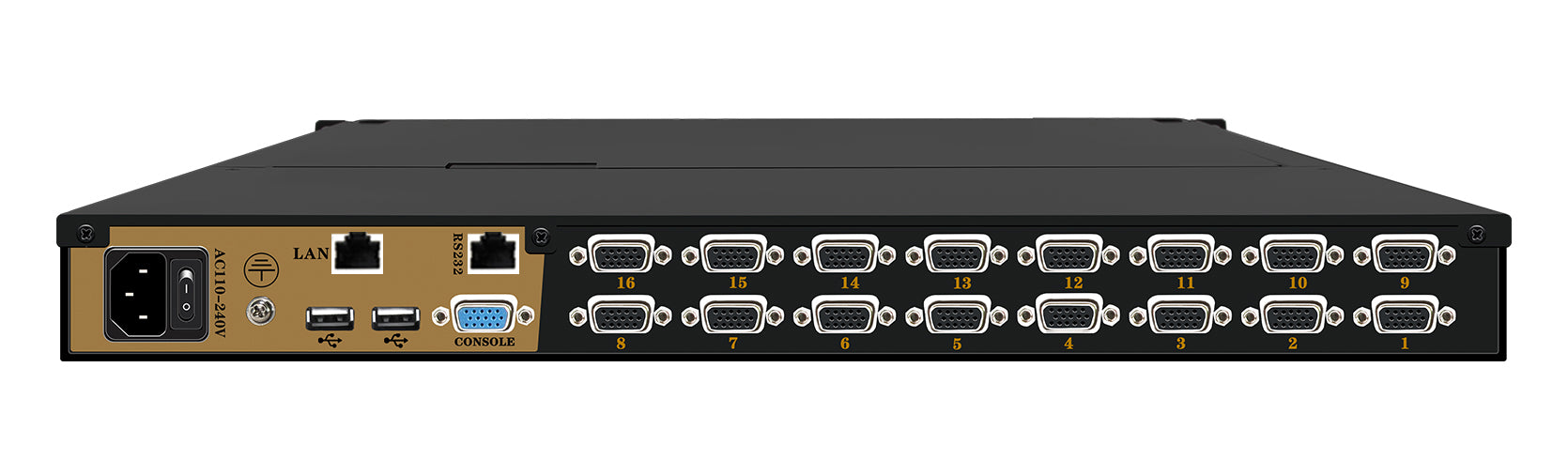 16 Ports 18.5” LED VGA RackMount IP KVM Switch, Support Up to 1920*1080 @60Hz ( HL-1716DI)