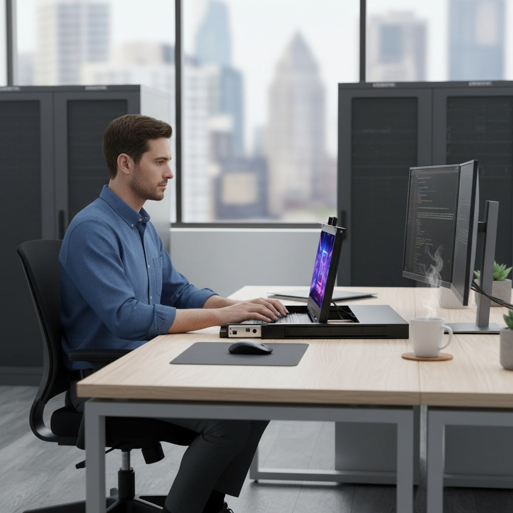 8 Port 17.3” LED VGA RackMount IP KVM Switch, Support Up to 1920*1080 @60Hz (HL-1708DI) CKL KVM Switches