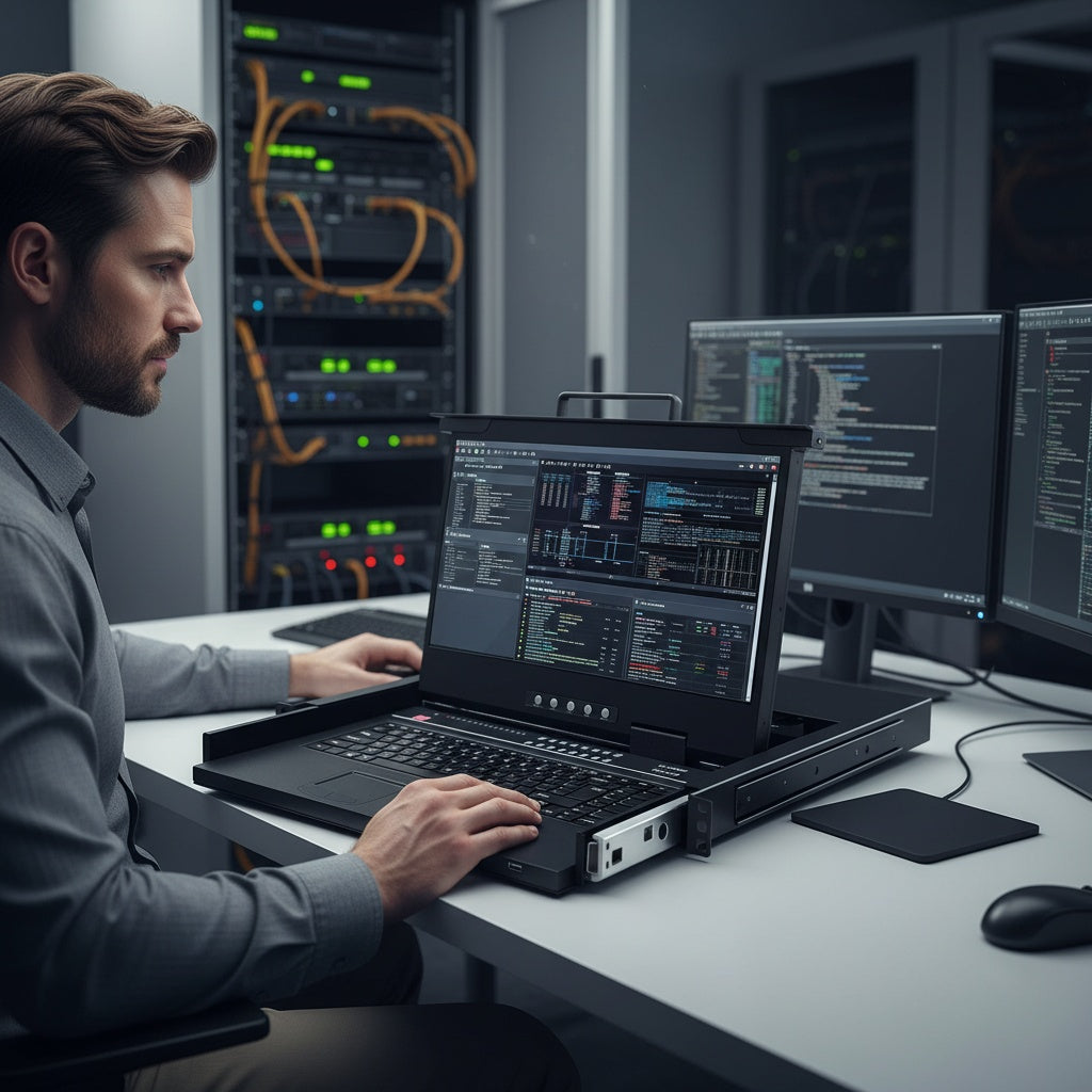 16 Ports 18.5” LED VGA RackMount IP KVM Switch, Support Up to 1920*1080 @60Hz ( HL-1716DI)