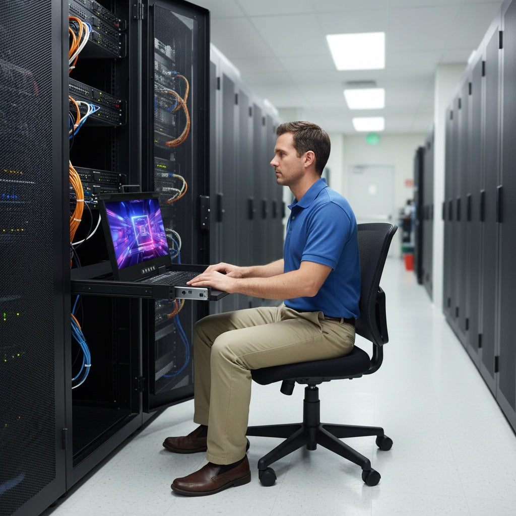 16 Ports 17.3” LED VGA RackMount KVM Switch, Support Up to 1920*1080 @60Hz (HL-1716B)