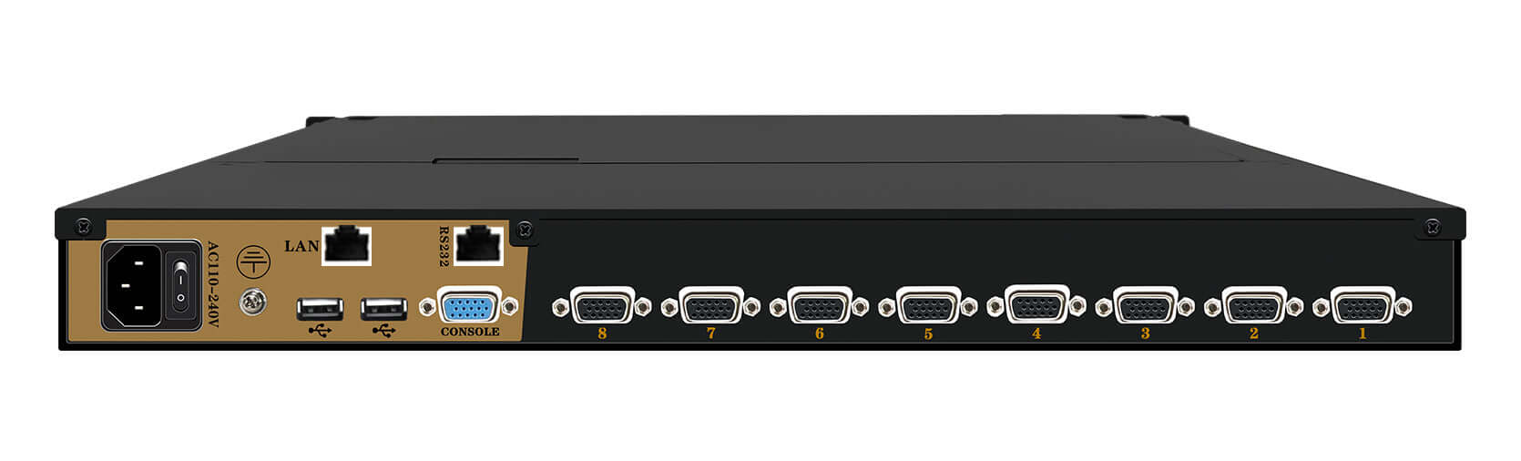 8 Port 17.3” LED VGA RackMount IP KVM, Support Up to 1920*1080 @60Hz (HL-1708BI)