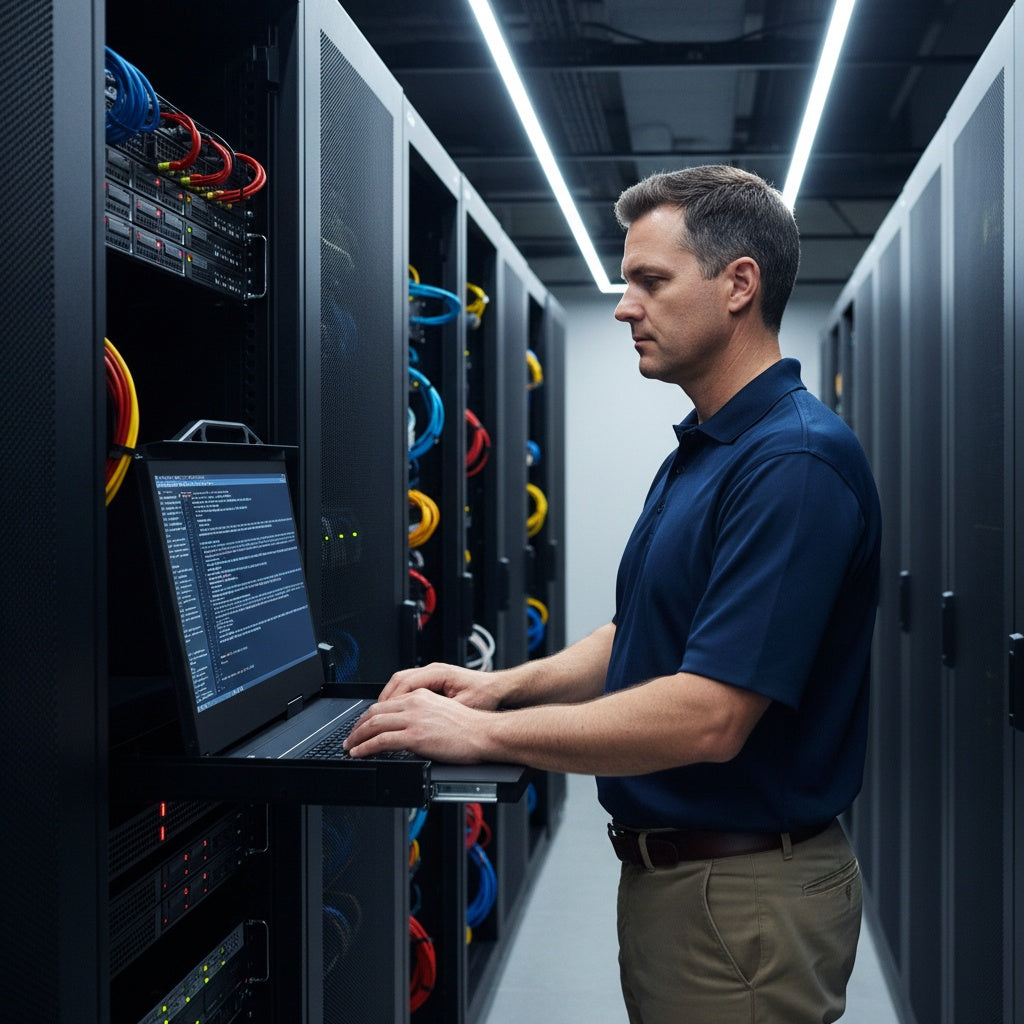 1 Port 18.5” LED VGA RackMount KVM Switch, Support Up to 1920*1080 @60Hz (TX-8801U)