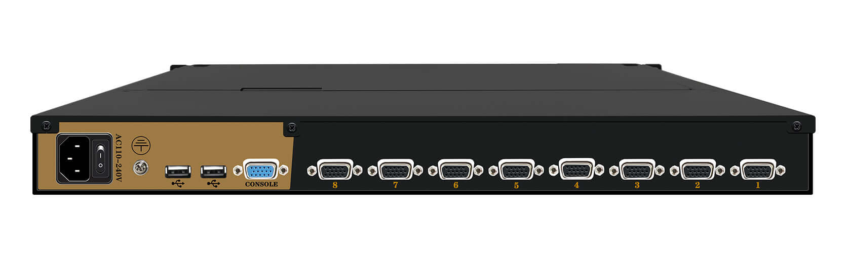 8 Port 17.3” LED VGA RackMount KVM, Support up to 1920*1080 @60Hz (HL-1708D)