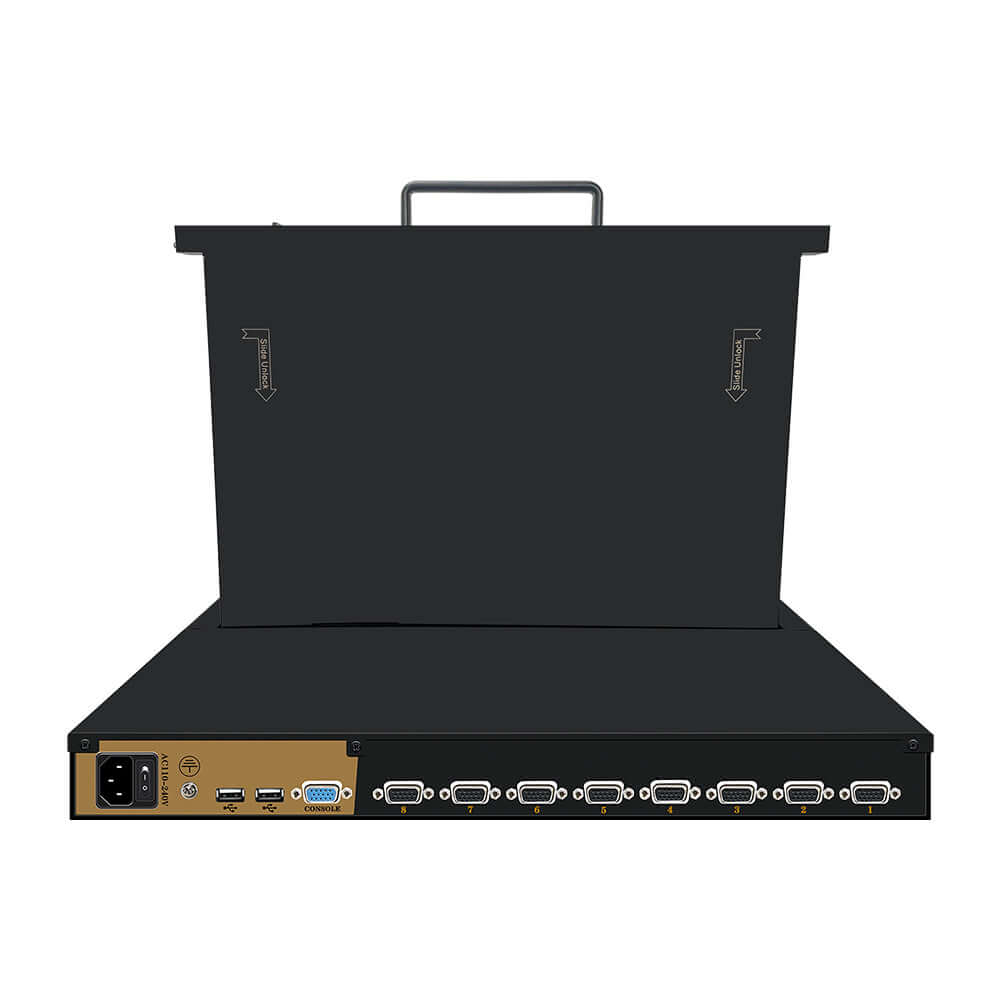 8 Port 17.3” LED VGA RackMount KVM, Support up to 1920*1080 @60Hz (HL-1708B)