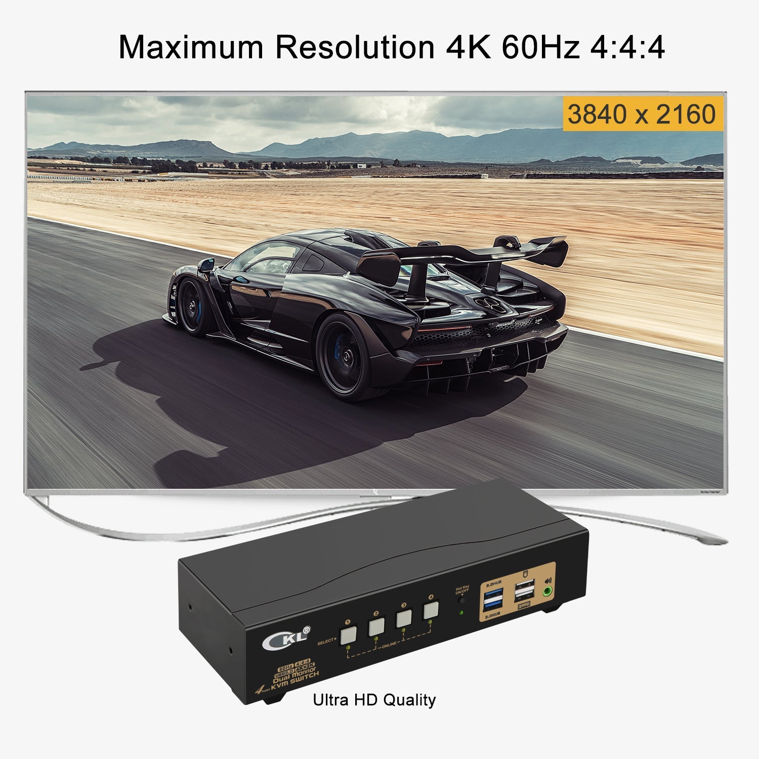 4 Port USB 3.0 HDMI KVM Switch Dual Monitor 4K 60Hz CKL-942HUA-3 CKL