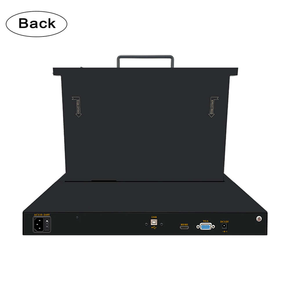 1 Port 17.3inch VGA LED RackMount KVM Switch, Support up to 1920*1080 @60Hz (HL-1701B) CKL KVM Switches