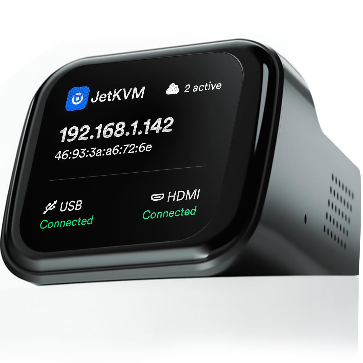 SZ JetKVM KVM Over IP Computer Remotely Control, IPKVM Open-Source Touchscreen LCD for IP/MAC/HDMI/USB Status, KVM Switch for Home Offices & Data Center 1080p 60FPS Ultra-Low Latency