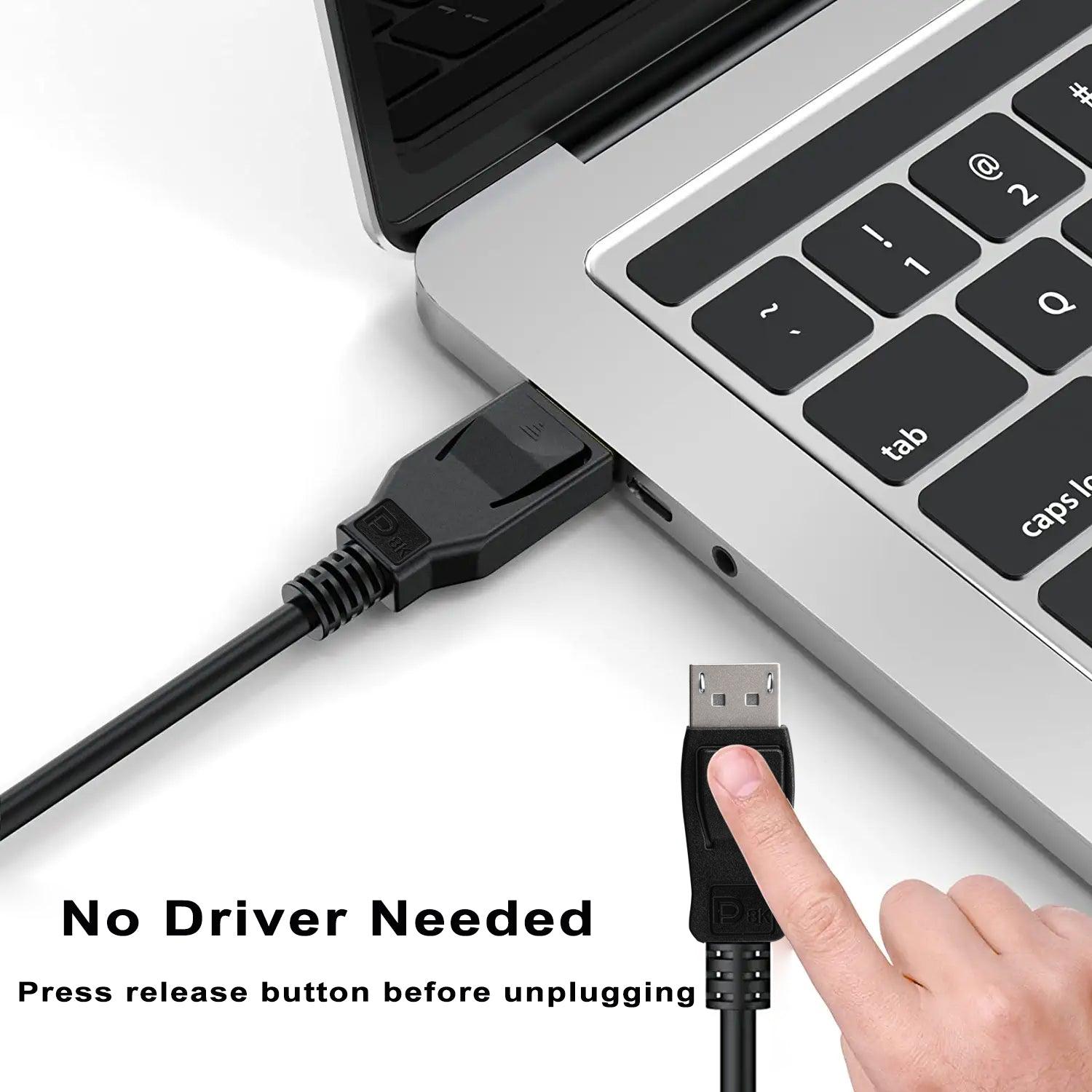 DisplayPort 1.4 Cable 3.9ft (1.2M) with Double Ferrit Core Clamps for Anti Electromagnetic Interferance, DP Male to DP Male Cable 8K@60Hz, 2K@240Hz, 4K@144Hz, 32.4Gbps - CKL KVM Switches