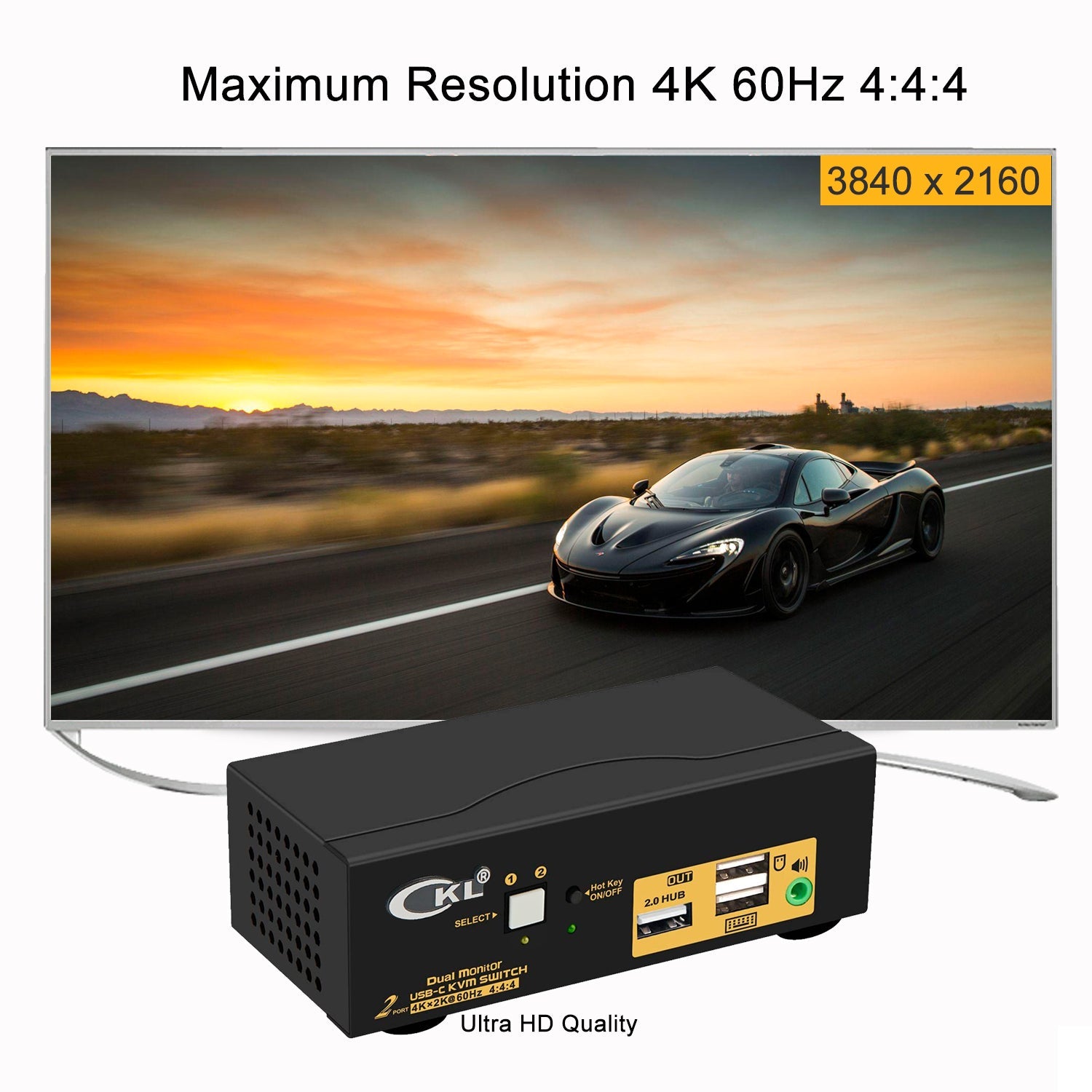 2 Port USB Type C Dual Monitor KVM Switch for 2 Computers 2 monitors 4K 60Hz CKL-622T CKL
