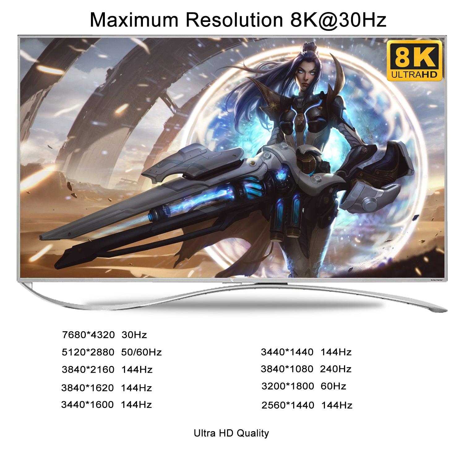 CKL 4 Port USB 3.0 KVM Switch DisplayPort 1.4 4K@144Hz 8K@30Hz for 4 Computers 1 Monitor, PC Screen Keyboard Mouse Peripheral Audio Sharing Selector Box with All Cables (64DP-4) - CKL KVM Switches