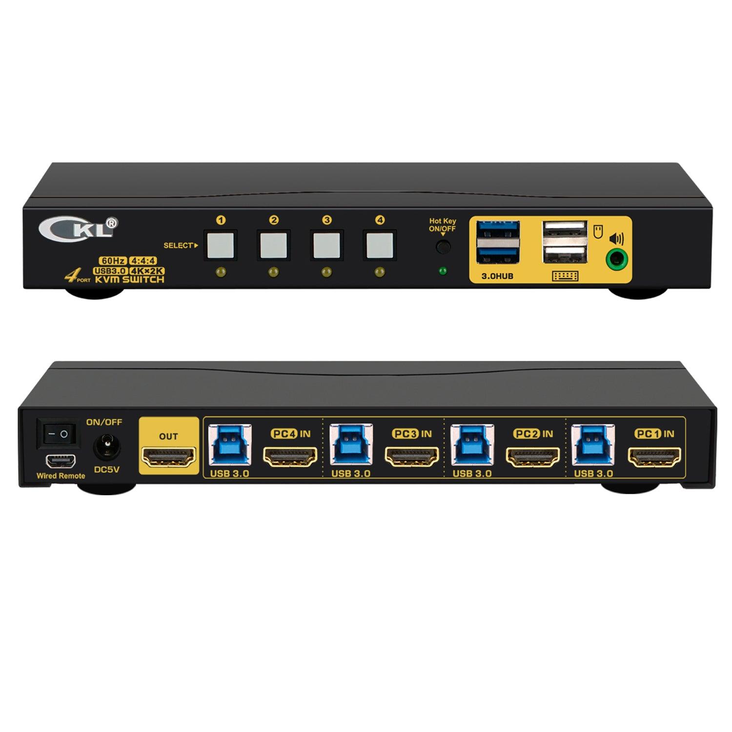 4x1 USB 3.0 KVM Switch Single Monitor HDMI 2.0 4K 60Hz CKL-64HUA-3 - CKL KVM Switches