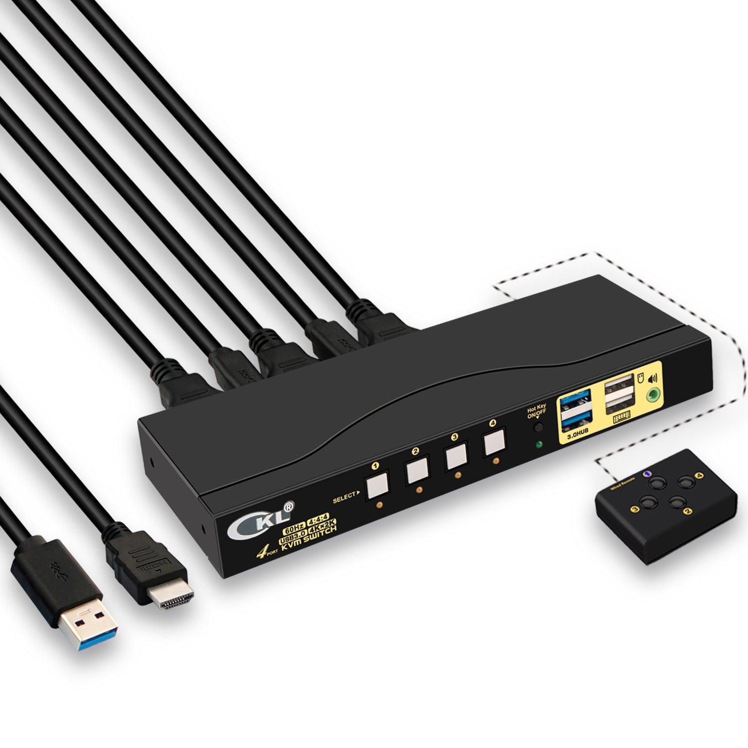 4x1 USB 3.0 KVM Switch Single Monitor HDMI 2.0 4K 60Hz CKL-64HUA-3 - CKL KVM Switches
