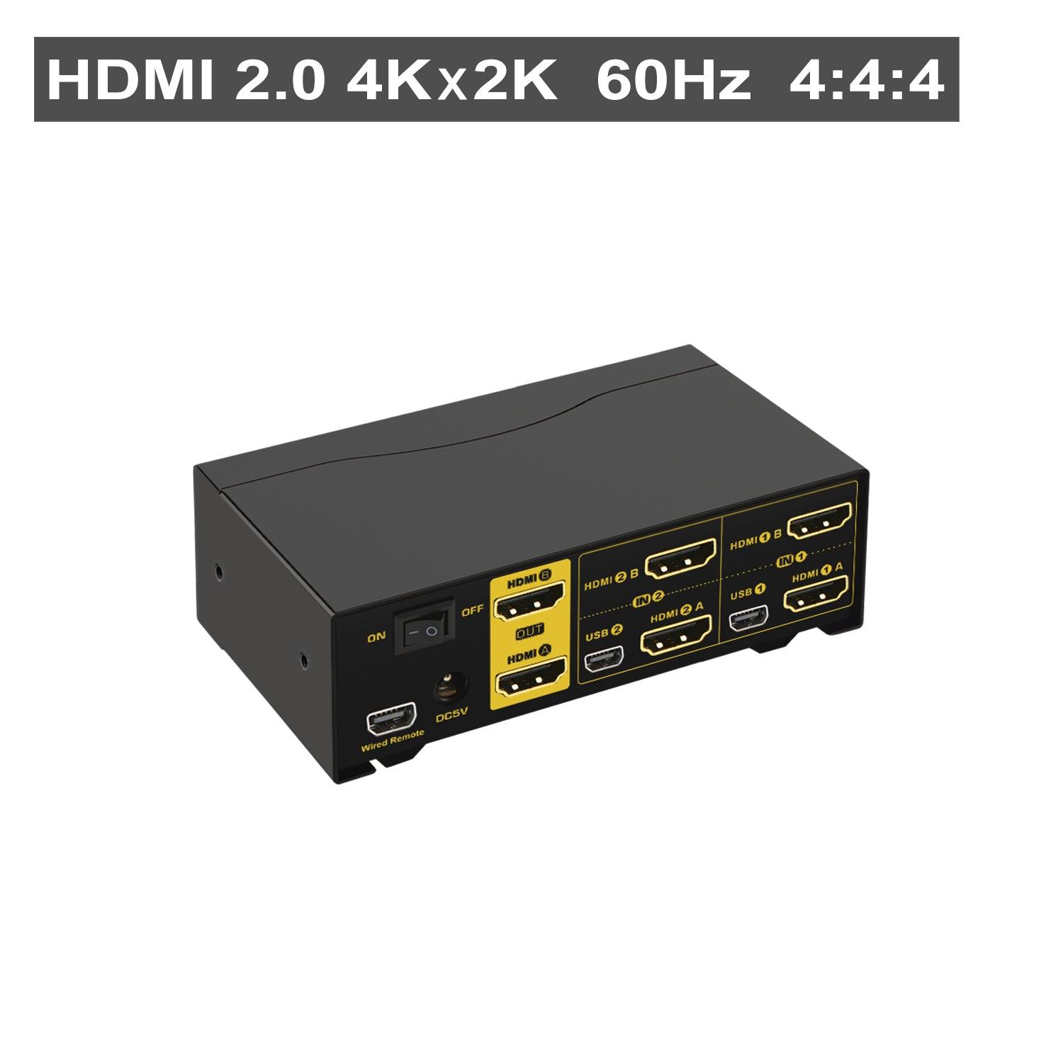 2 Port Dual Monitor KVM Switch HDMI 4K 60Hz CKL-922HUA-2 - CKL KVM Switches