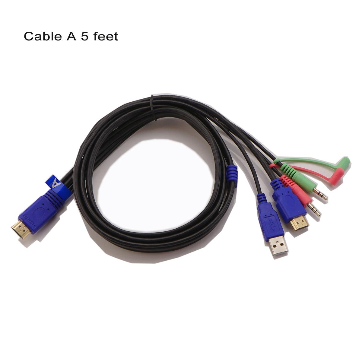 HDMI KVM Cable A 5 Feet (1.5 Meters) Dedicated for CKL HDMI Dual Monitor KVM Switches for Customer Who Needs Cable - CKL KVM Switches