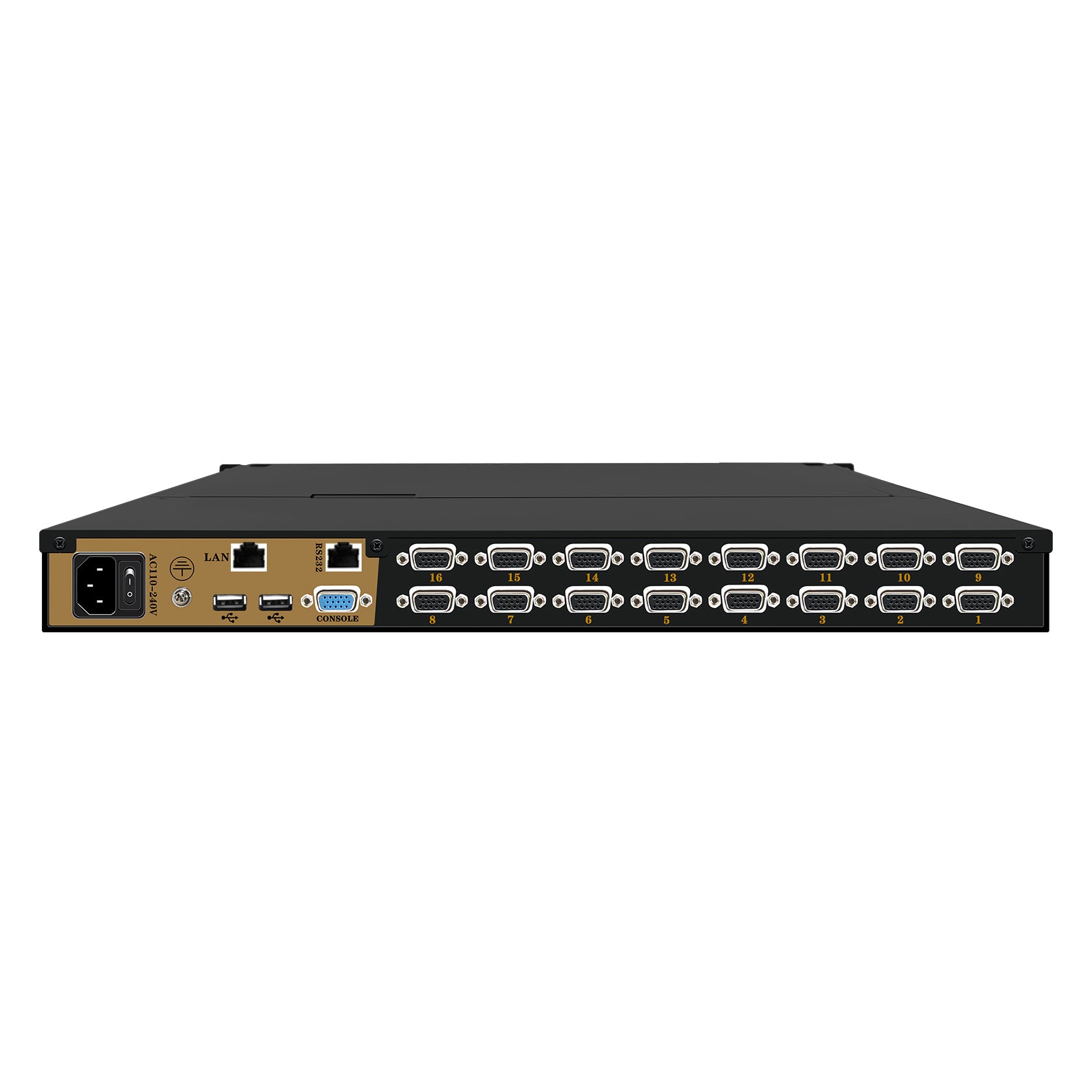 16 Ports 18.5” LED VGA RackMount IP KVM Switch, Support Up to 1920*1080 @60Hz ( HL-1716BI)