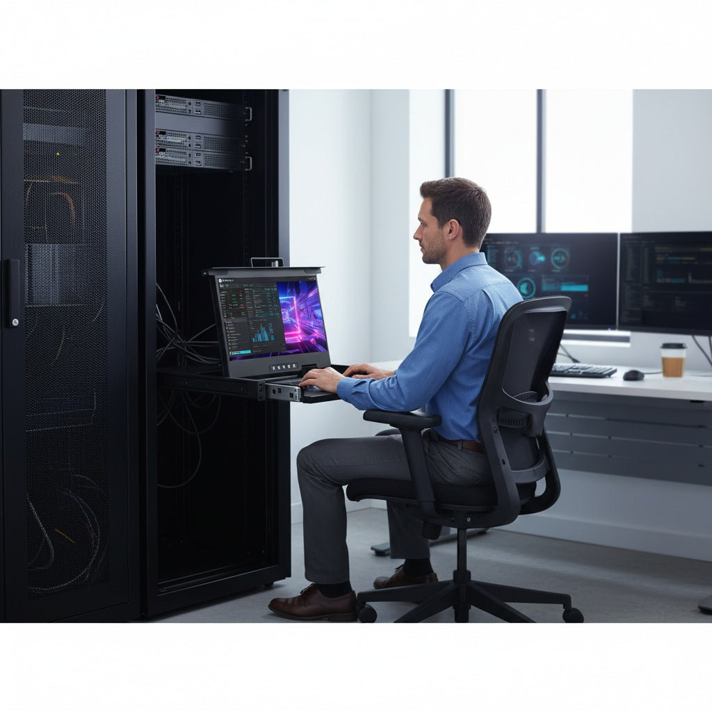 8 Port 17.3” LED VGA RackMount KVM Switch, Support up to  1920*1080 @60Hz (HL-1708D)