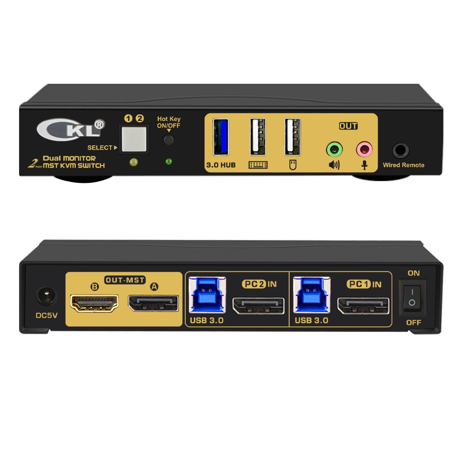 Usb3.0 Hdmi Displayport Kvm Switch 3 Pc 2 Moniteurs 4K60Hz Commutateurs