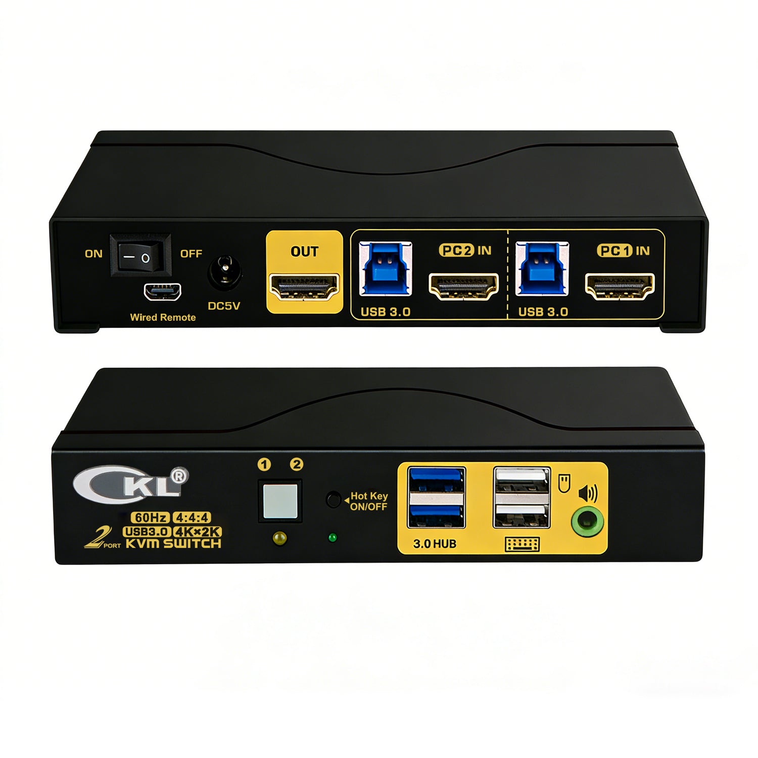 2x1 USB 3.0 KVM Switch Single Monitor HDMI 2.0 4K 60Hz CKL-62HUA-3