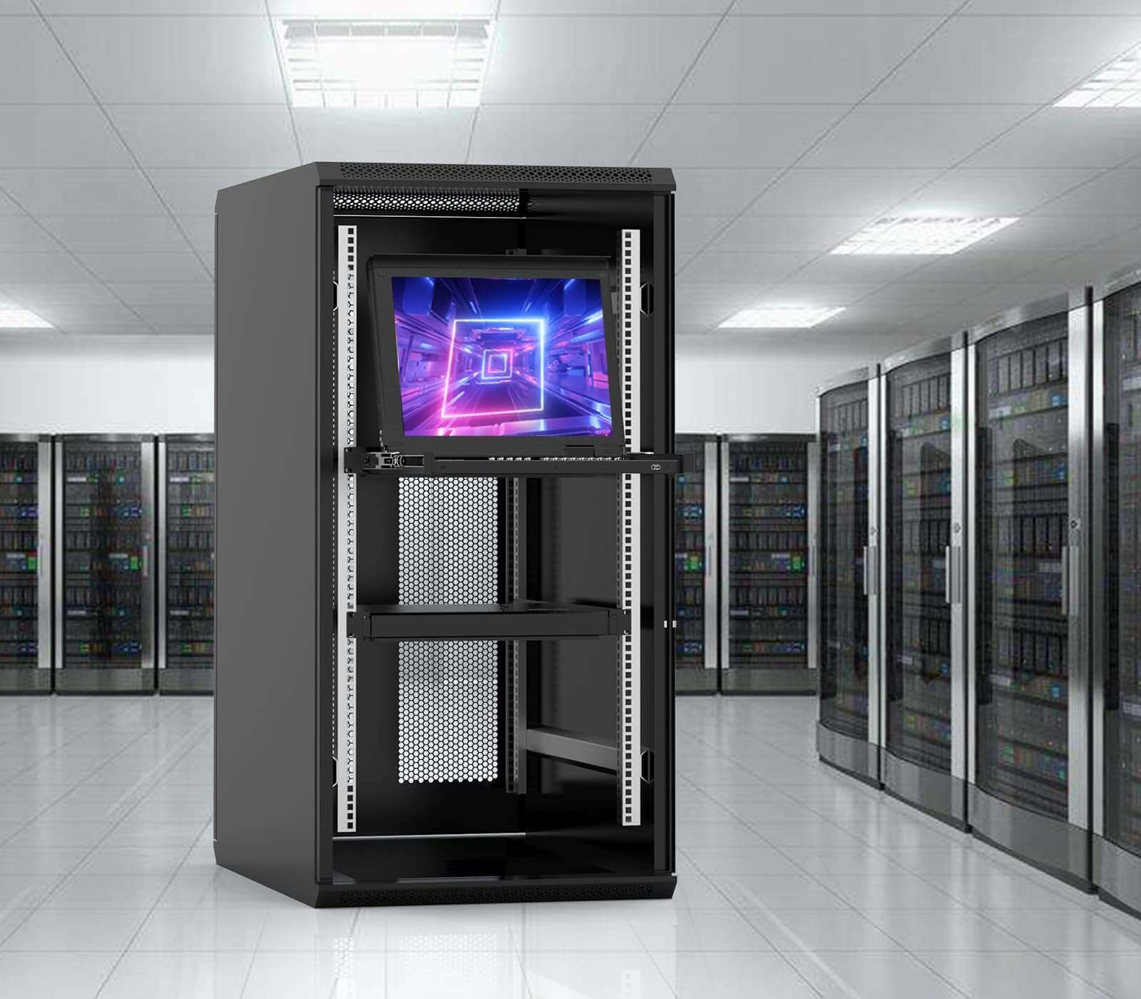 17.3inch VGA LED  RackMount KVM, Support up to  1920*1080 @60Hz  (HL-1701B)