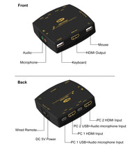 이미지를 갤러리 뷰어에 로드 , CKL HDMI KVM Switch 2 Port with Cables 4K@60Hz 4:4:4 321HD
