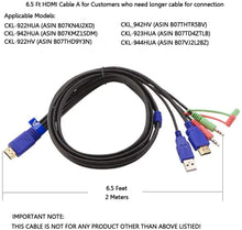 Charger l&#39;image dans la galerie, Longer Cable A 6.5 Feet (2 Meters) Dedicated for CKL Dual Triple Quad Monitor HDMI KVM Switches
