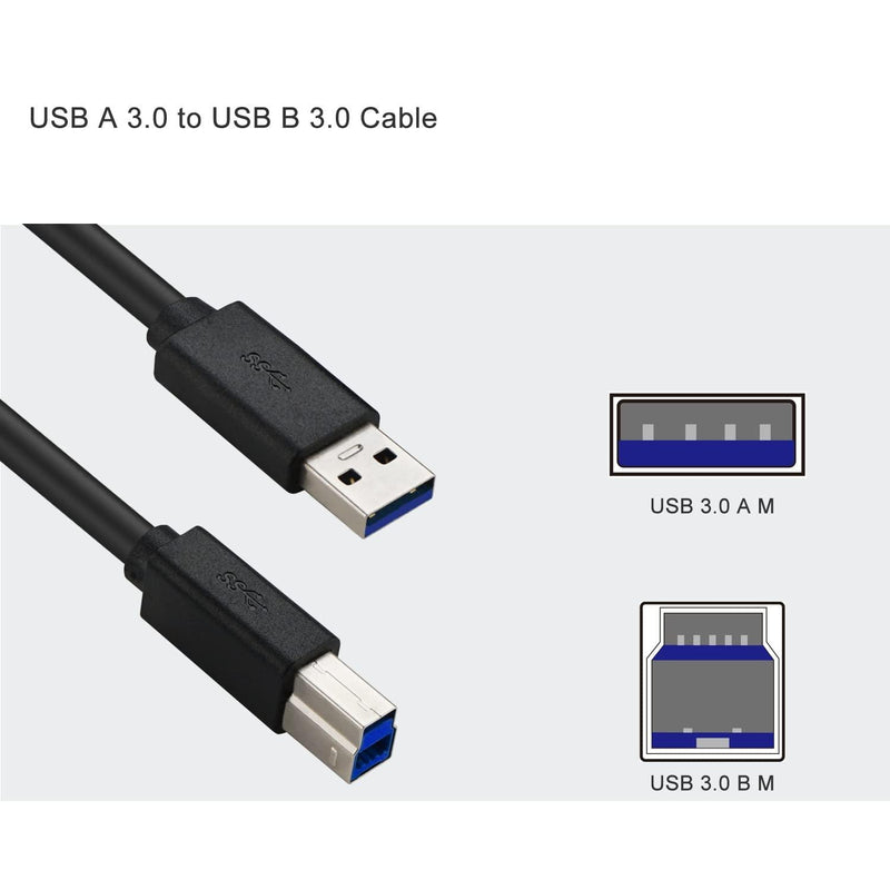 2 Pack USB 3.0 Cable A Male to B Male 4.92  ft, for Scanner, Printers, Desktop External Hard Drivers and More(4.92ft)