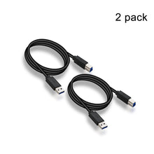 이미지를 갤러리 뷰어에 로드 , 2 Pack USB 3.0 Cable A Male to B Male 4.92  ft, for Scanner, Printers, Desktop External Hard Drivers and More(4.92ft)

