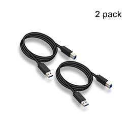 2 Pack USB 3.0 Cable A Male to B Male 4.92  ft, for Scanner, Printers, Desktop External Hard Drivers and More(4.92ft)