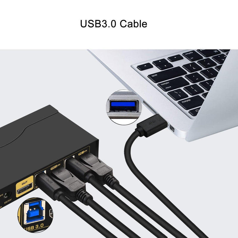 2 Pack USB 3.0 Cable A Male to B Male 4.92  ft, for Scanner, Printers, Desktop External Hard Drivers and More(4.92ft)