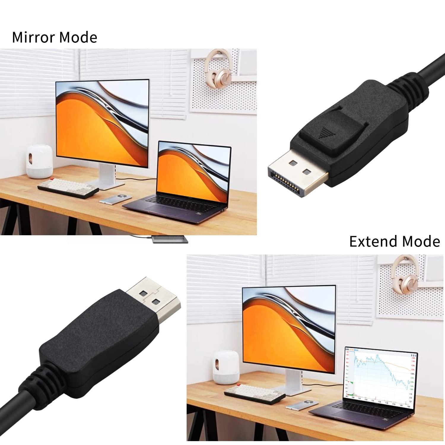 8K DP Cable - DP Cable 1.4, high Speed 8K@60Hz, 4K@144Hz, 2k@240Hz 144Hz Comptable,Display Port Cable with Data Transfer Speed up to 25.92 Gbps, Black 4.9ft/1.5M (Set of 2) - CKL KVM Switches