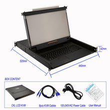 Загрузить изображение в средство просмотра галереи, 8 Port LCD KVM Switch HDMI 1080P for Computers and Servers CKL-1708H
