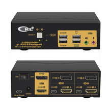 이미지를 갤러리 뷰어에 로드 , 2 Port KVM Switch Dual Monitor HDMI + DisplayPort 4K 60Hz, DEPZOL KVM Switch for 2 Computers 2 Monitors with USB 2.0 HUB and Cables CKL-622DH-2U
