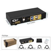 Charger l&#39;image dans la galerie, 2x1 USB 3.0 KVM Switch Single Monitor HDMI 2.0 4K 60Hz CKL-62HUA-3
