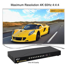 Load image into Gallery viewer, CKL 8 Port USB 3.0 Rack Mount HDMI KVM Switch Dual Monitor 4K@60Hz with Audio, 2 extra USB 3.0 Hub and Cables, Keyboard Mouse Hotkey Switcher Box Supports IR Wireless Switching （CKL-9238H-3)
