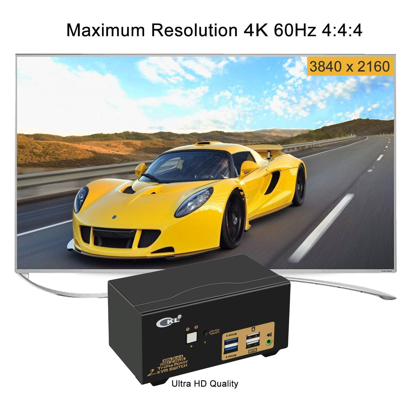 2 Port USB 3.0 HDMI KVM Switch Triple Monitor 4K 60Hz CKL923HUA3