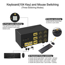 Загрузить изображение в средство просмотра галереи, 2 Port KVM Switch Triple  Monitor HDMI 4K 30Hz  CKL-923HUA
