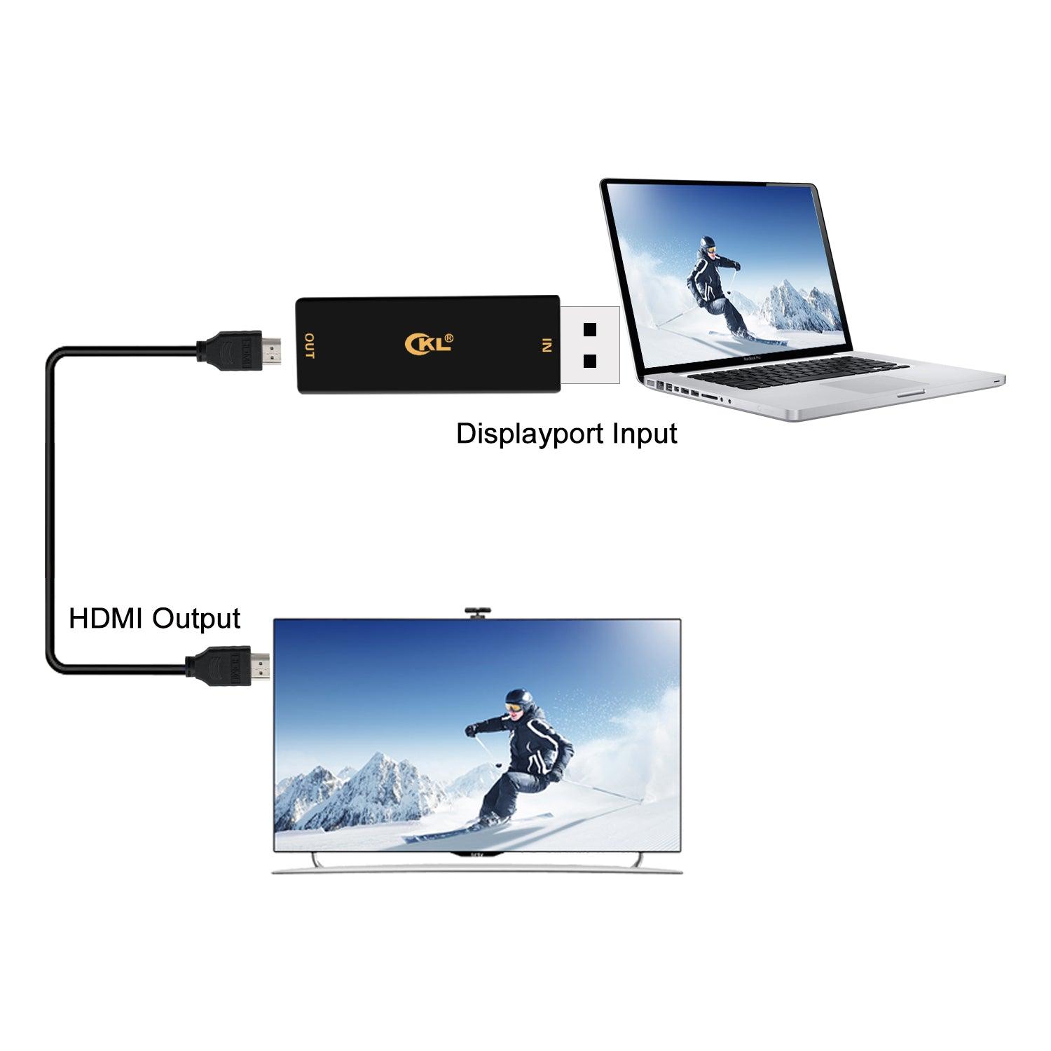 CKL Displayport to HDMI Adapter Male to Female,High Resolution up to 4Kx2K, 3840x2160@60Hz. Support HDCP - CKL KVM Switches